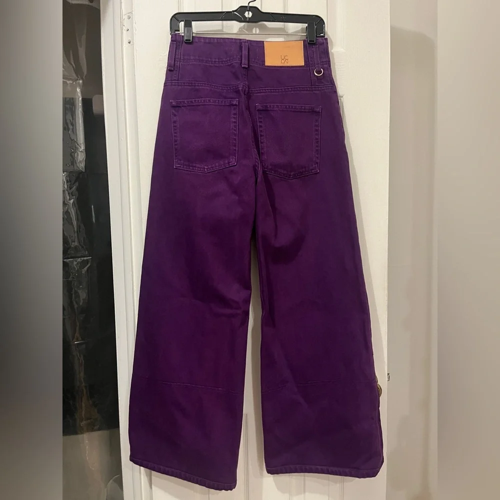 Ulla Johnson The Margo High Rise  Deep Purple Wide Leg  Jeans - Picture 5 of 9